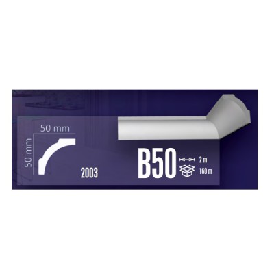 Κορνίζες Πολυστερίνης Fragmat B50 50mm X 50mm X 2m
