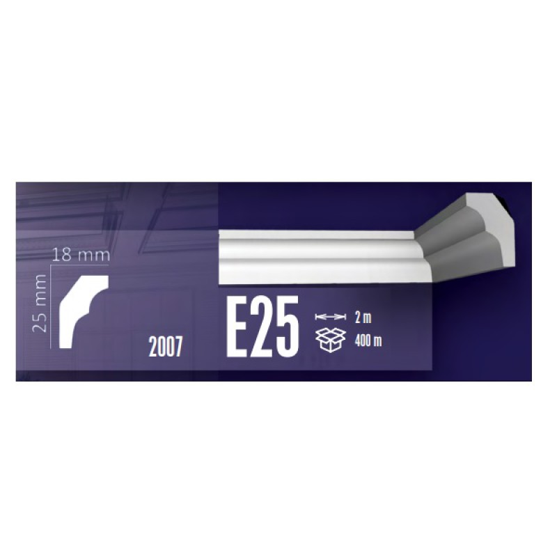 Κορνίζες Πολυστερίνης Fragmat E25 25mm X 18mm X 2m