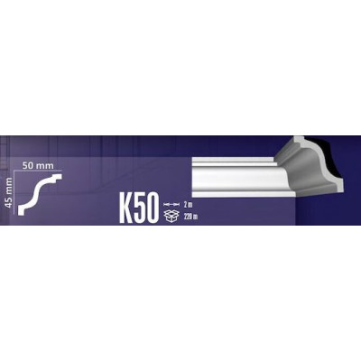 Κορνίζες Πολυστερίνης Fragmat K50 45mm X 50mm X 2m